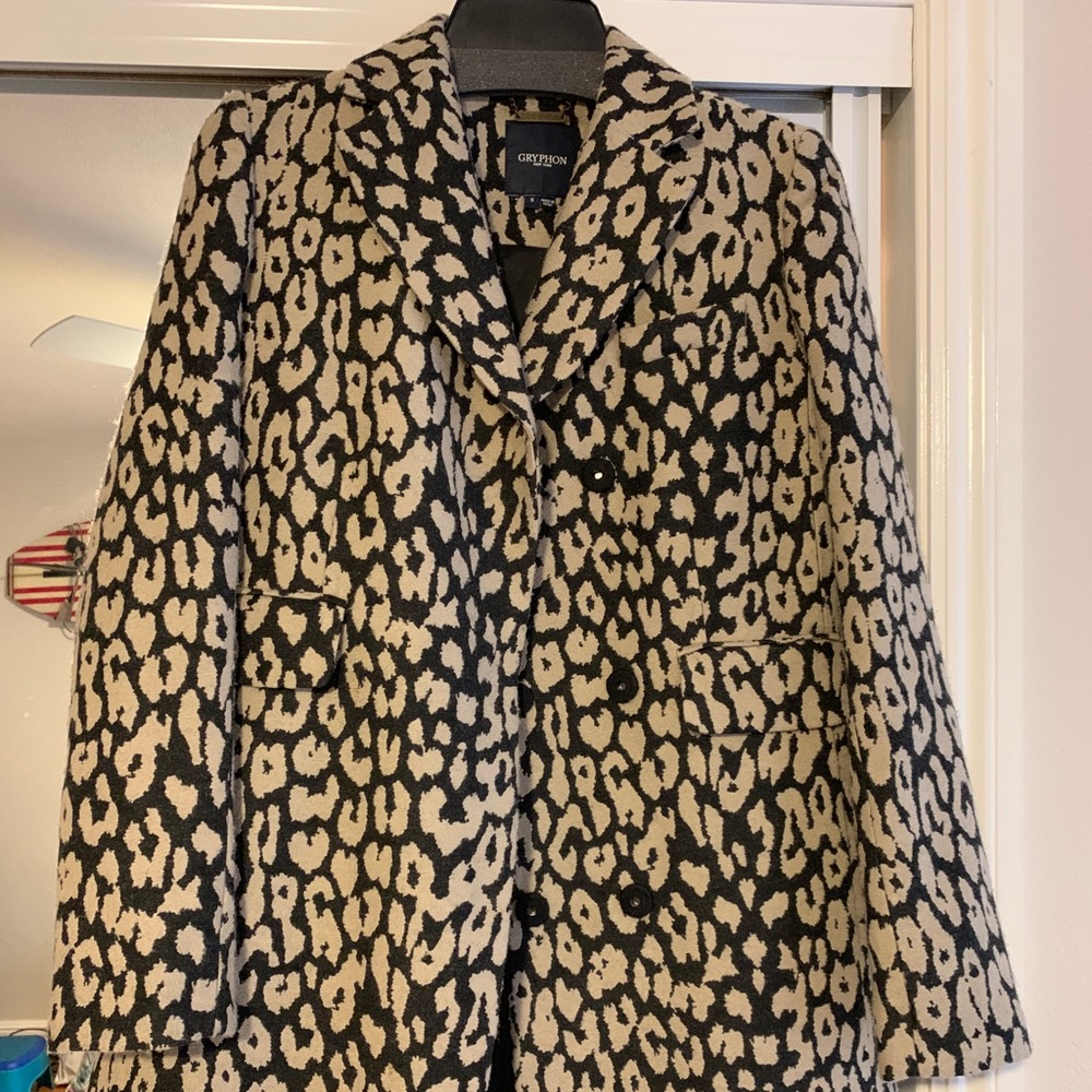 Long Gryphon leopard pattern coat